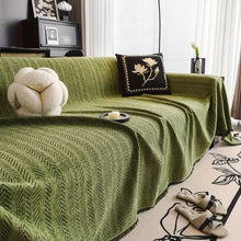 Load image into Gallery viewer, Herringbone Chenille Couch Cover with Tassels, Herringbone Pattern

