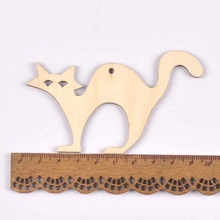 Load image into Gallery viewer, Halloween Wooden Pendant Slices for DIY Crafts and Party Decor, Natural Wood Discs 2.3–4 in, Set of 10
