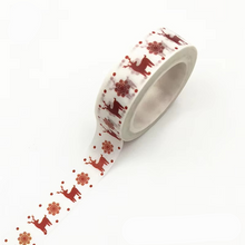Load image into Gallery viewer, Christmas Washi Tape with Snowflake and Reindeer Designs for Holiday Crafts
