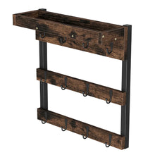 Load image into Gallery viewer, Wall Mounted Coffee Mug Holder Rack with 12 Hooks and Storage Shelf
