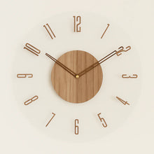 Load image into Gallery viewer, Round Minimalist Wall Clock, Silent Quartz Wood Design
