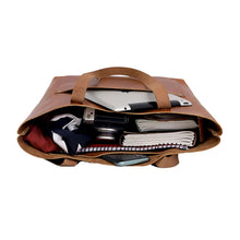 Load image into Gallery viewer, Buffalo Leather Tote Bag, Tan Bella Handcrafted Medium
