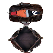 Load image into Gallery viewer, French Leather Duffel Bag, Full Grain Travel Bag for Men Brown
