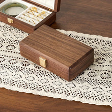 Load image into Gallery viewer, Walnut Jewelry Box Two-Layer Velvet Lined Organizer
