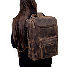Load image into Gallery viewer, Vintage Leather Travel Backpack, Full Grain Buffalo Leather
