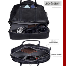 Load image into Gallery viewer, Leather Duffle Bag Full Grain Buffalo Leather Black
