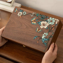 Load image into Gallery viewer, Jewelry Box Hand-Painted Solid Walnut Organizer
