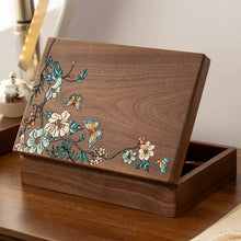 Load image into Gallery viewer, Jewelry Box Hand-Painted Solid Walnut Organizer
