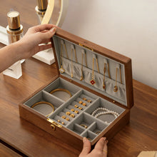 Load image into Gallery viewer, Jewelry Box Hand-Painted Solid Walnut Organizer
