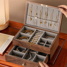 Load image into Gallery viewer, Solid Wood Jewelry Box Organizer with Dual Drawers
