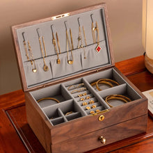 Load image into Gallery viewer, Solid Wood Jewelry Box Organizer with Dual Drawers

