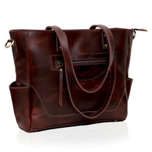 Load image into Gallery viewer, Buffalo Leather Tote Bag Vintage Brown
