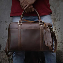 Load image into Gallery viewer, Buffalo Leather Briefcase Laptop Bag 16 Inch
