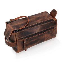 Load image into Gallery viewer, Wyoming Leather Toiletry Dopp Kit, Full Grain Buffalo Leather Travel Organizer
