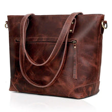Load image into Gallery viewer, Portland Buffalo Leather Tote Bag, Brown Full Grain
