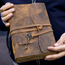 Load image into Gallery viewer, Vintage Leather Journal Notebook with Antique Deckle Edge Paper
