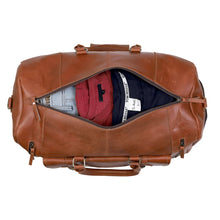 Load image into Gallery viewer, Mars Leather Duffel Bag for Men, Buffalo Leather Tan Travel Bag
