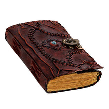 Load image into Gallery viewer, Hocus Pocus Book of Spells Leather Journal, Vintage Lock Writing Notebook 7 x 5 Inch
