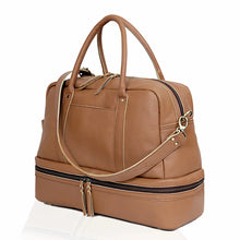 Load image into Gallery viewer, Women Leather Duffel Bag, Full Grain Buffalo Leather Tan
