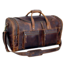 Load image into Gallery viewer, Vintage Voyager Leather Duffle Bag Full Grain Buffalo Leather
