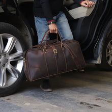 Load image into Gallery viewer, Leather Travel Duffel Bag Full Grain Buffalo Leather
