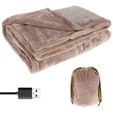 Load image into Gallery viewer, Flannel Heated Blanket with Power Bank Operation, 63x33 Inches
