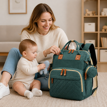Load image into Gallery viewer, 3 in 1 Travel Diaper Backpack with Foldable Baby Bed in Eight Colors
