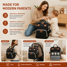 Load image into Gallery viewer, 3 in 1 Travel Diaper Backpack with Foldable Baby Bed in Eight Colors

