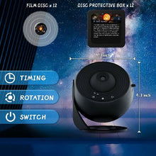 Load image into Gallery viewer, Galaxy Projector with 360 Degree Rotation and 12 Film Discs, Adjustable Focus

