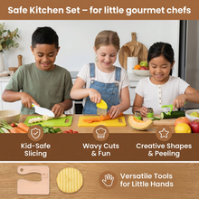 Load image into Gallery viewer, Kids Play Kitchen Tool Set with Child Safe Utensils for Pretend Cooking
