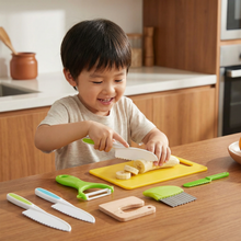 Load image into Gallery viewer, Kids Play Kitchen Tool Set with Child Safe Utensils for Pretend Cooking
