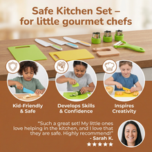 Load image into Gallery viewer, Kids Play Kitchen Tool Set with Child Safe Utensils for Pretend Cooking
