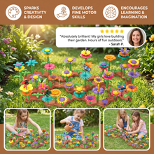 Load image into Gallery viewer, Flower Garden Pegging Game with Multiple Peg Shapes and Stable Base
