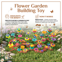 Load image into Gallery viewer, Flower Garden Pegging Game with Multiple Peg Shapes and Stable Base
