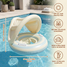 Load image into Gallery viewer, Inflatable Baby Swim Ring with Removable Sun Canopy and Retro Lollipop Design for Pool Play
