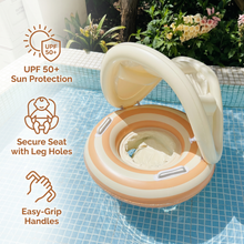 Load image into Gallery viewer, Inflatable Baby Swim Ring with Removable Sun Canopy and Retro Lollipop Design for Pool Play
