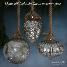 Load image into Gallery viewer, Glass Ball Ornament with Warm LED Glow and Remote Timer
