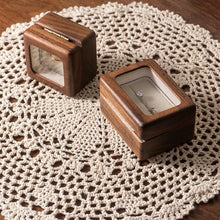 Load image into Gallery viewer, Natural Solid Wood Ring Box With Clear Window Lid
