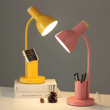 Load image into Gallery viewer, Modern LED Desk Lamp with Pen Holder, Three Light Colors and Adjustable Head in 4 Colors
