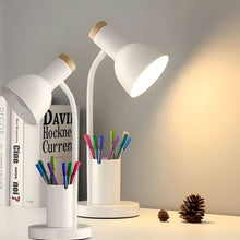 Load image into Gallery viewer, Modern LED Desk Lamp with Pen Holder, Three Light Colors and Adjustable Head in 4 Colors

