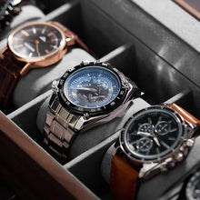 Load image into Gallery viewer, Walnut Watch Collection Box With Glass Top
