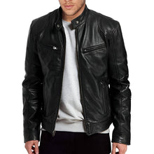 Load image into Gallery viewer, Leather Biker Collar Jacket
