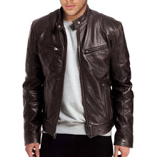 Load image into Gallery viewer, Leather Biker Collar Jacket
