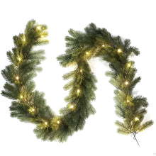 Load image into Gallery viewer, LED Illuminated Christmas Wreath with Warm White Lights
