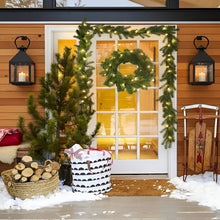 Load image into Gallery viewer, LED Illuminated Christmas Wreath with Warm White Lights
