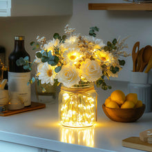 Load image into Gallery viewer, Light Up Flower Jar Arrangement with Warm LED Lights for Tables and Shelves
