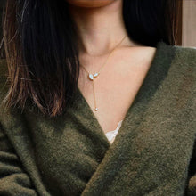 Load image into Gallery viewer, Moissanite Marquise Lariat Necklace with Sterling Silver Tassel and Adjustable Drop, D Color VVS1
