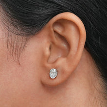 Load image into Gallery viewer, Moissanite Stud Earrings Oval Cut with D Color VVS1 Clarity and 925 Sterling Silver
