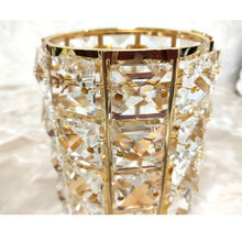 Load image into Gallery viewer, Makeup Brush Holder with Crystal Beads and Stainless Steel Frame, Gold or Silver
