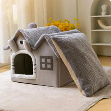 Load image into Gallery viewer, Cat House Bed Cave, Cozy Cotton Shelter for Cats
